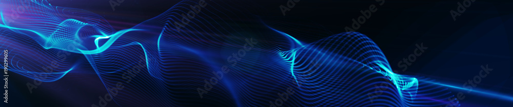 Poster tech business abstract flowing particle background hero