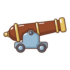 Cannon icon, cartoon style.