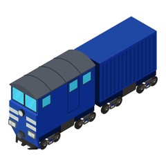 Train icon, isometric style