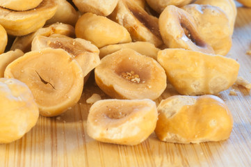 beautiful macro of hazelnuts