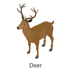Naklejka na ściany i meble Deer icon, isometric style