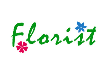 Título verde de floristería. 