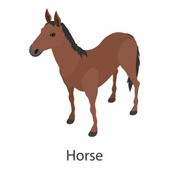 Horse icon, isometric style