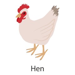 Hen icon, isometric style