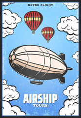 Vintage Colored Airship Poster © ivan mogilevchik