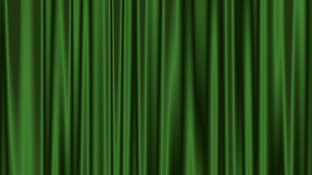 Green colored abstract closed curtain motion background. 
