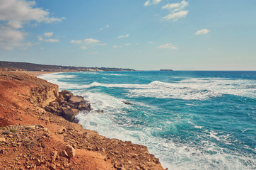 Fototapeta na wymiar Cyprus - Mediterranean Sea coast. Lara Beach