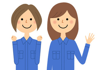 職場の仲間　作業服