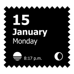 January calendar icon, simple style