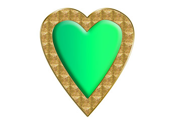 Joya con forma de corazón verde.