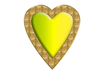 Joya con forma de corazón amarillo.