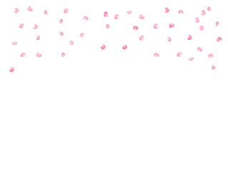 Rose Petals Elegant Vector Confetti. Spring Magic Cherry Blossom Background. Natural Cosmetics, Flying Rose Petals Confetti. Sakura Blossom Romance Wedding Decoration Valentines Day Love Showering