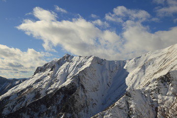 Beautiful snow covered mountain in Mount Tanigawa