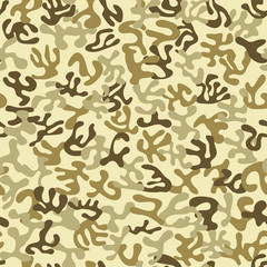 Seamless green, brown and grey colored military camouflage pattern for land disguise - Eps10 vector graphics and illustration