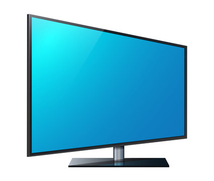 Curved tv. 4k Ultra HD screen, led television isolated.