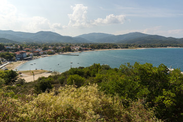 Fototapeta na wymiar Panoramic view of town of Olimpiada at Chalkidiki, Central Macedonia, Greece