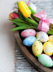 Obraz na płótnie Canvas multi-colored easter eggs