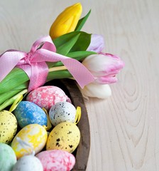 Obraz na płótnie Canvas multi-colored easter eggs