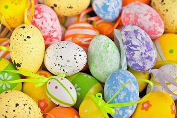 multi-colored easter eggs