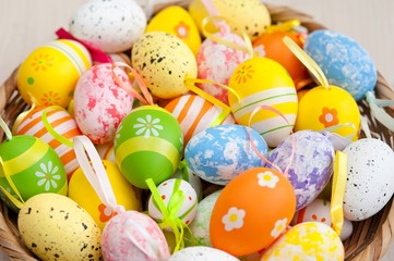 multi-colored easter eggs