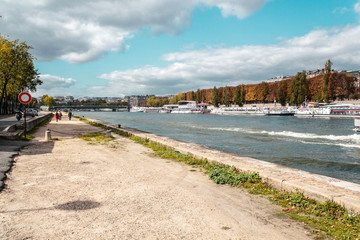 Obraz premium Streets by the Seine River in Paris, France