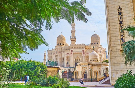 The garden of mosque complex, Alexandria, Egypt