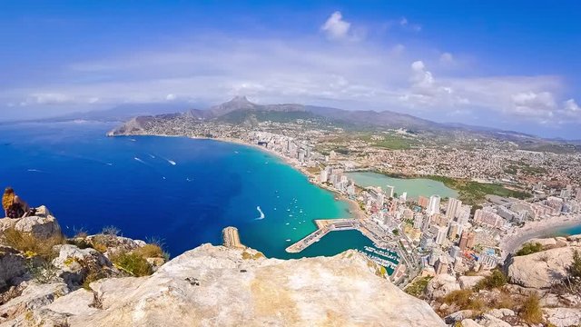 Calpe Spain day light mediterranean sea timelapse