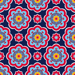 Abstract stylized floral seamless pattern. Hand drawn vector illustration