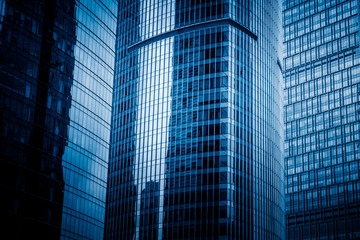 Fototapeta premium detail shot of modern business buildings in city