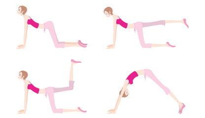 ヨガをする女性のイラスト