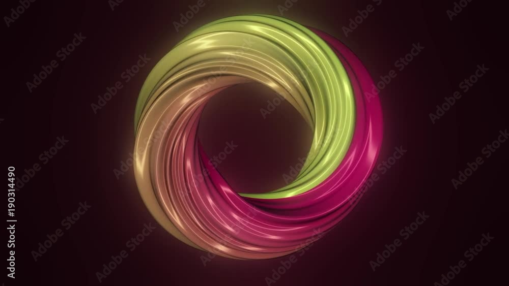 Poster animation of rotation hypnosis spiral from colorful caramel, glass or plastic. loop animation. rotat