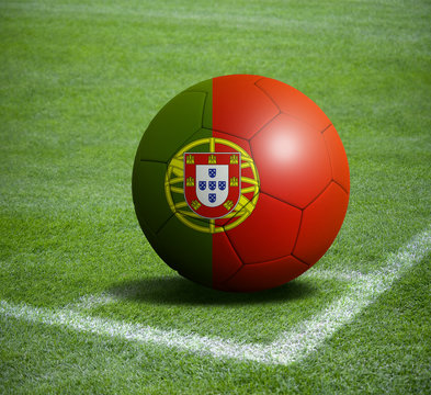 Soccer ball ball with the national flag of PORTUGAL ball with stadium

