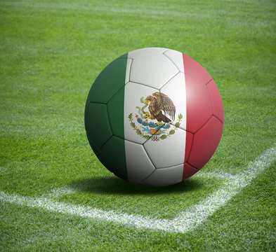 Soccer ball ball with the national flag of MEXICO ball with stadium
