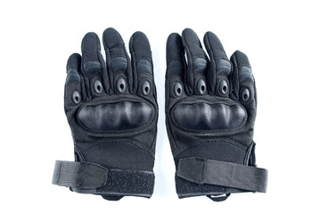 Tactical Military Motorcycle Bicycle Airsoft Hunting Full Finger Gloves isolated on white background