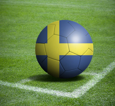 Soccer ball ball with the national flag of SWEDEN ball with stadium
