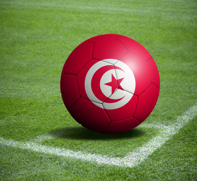 Soccer ball ball with the national flag of TUNISIA ball with stadium
