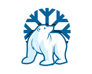 Naklejka premium winter bear grizzly polar beast animal fauna image vector icon logo silhouette