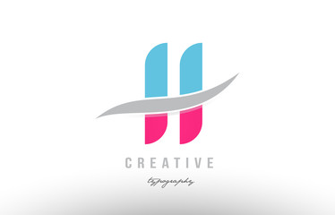 11 eleven blue pink modern number logo icon design