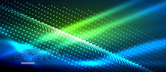 Neon smooth wave digital abstract background