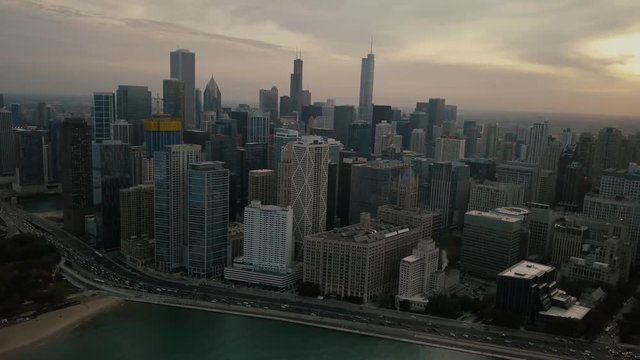 Chicago Aerial Cityscape 4K