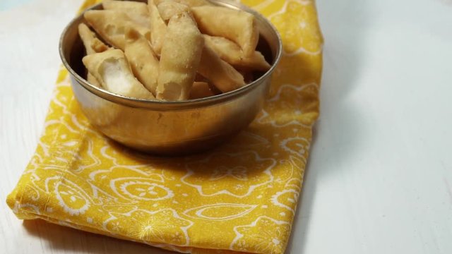 Namak Para, a fried snack for Indian festival Diwali and Holi