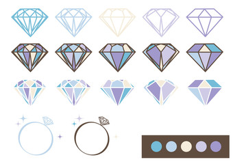 宝石 デザインパーツ素材(ブルー)