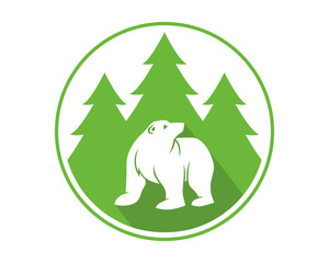 Naklejka premium forest bear grizzly polar beast animal fauna image vector icon logo silhouette