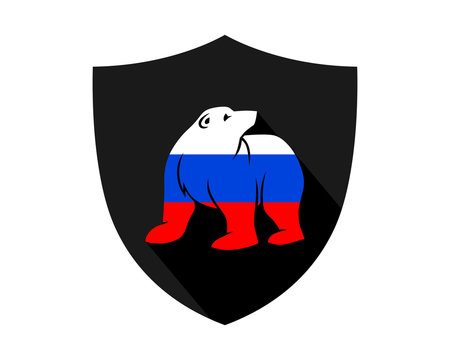 russia bear shield fauna animal wildlife image vector icon silhouette