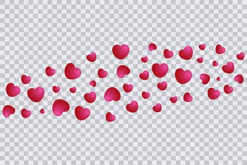 Red Heart frame template isolated in transparent background, heart balloon template