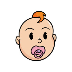Cartoon Baby With Pacifier