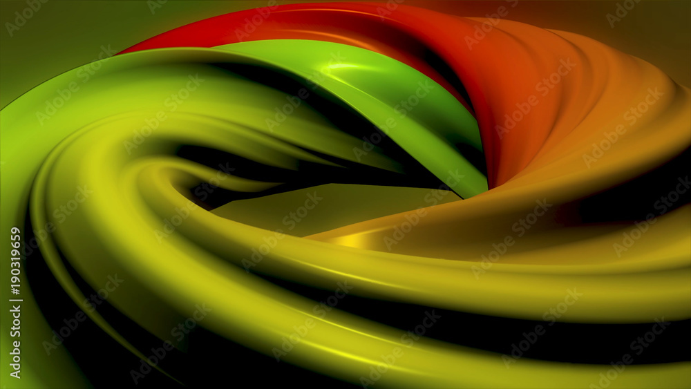 Poster 3d colorful animation of a circle or ring. hypnotic spiral illusion seamless looping. abstract color