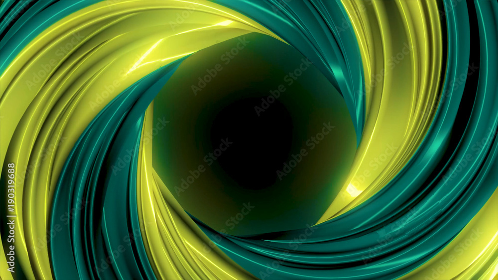 Poster 3d colorful animation of a circle or ring. hypnotic spiral illusion seamless looping. abstract color