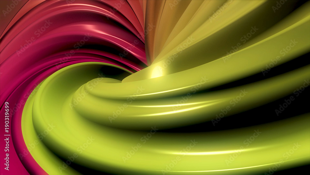 Poster 3d colorful animation of a circle or ring. hypnotic spiral illusion seamless looping. abstract color