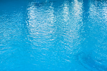 The image of the water in the blue swimming pool is suitable for use as a background and a background.